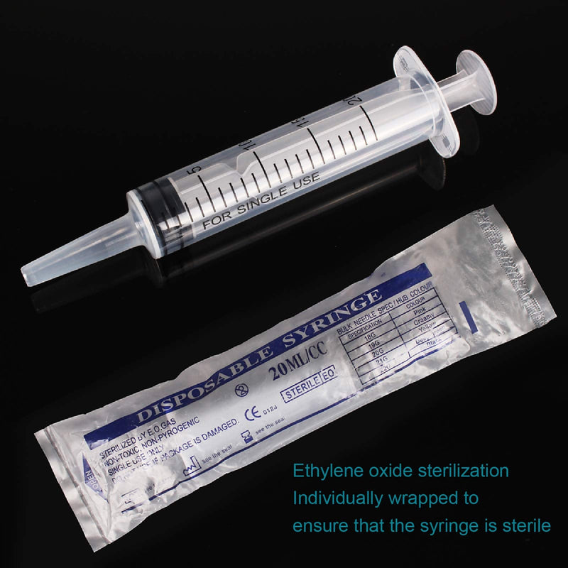 6 Pack 20ml Syringe Without Needle - Syringes for Lip Gloss, Large Plastic Syringes for TKB Lip Gloss Base (Versagel)，Scientific Labs, Dispensing, Measuring, Watering, Refilling，Multiple Uses