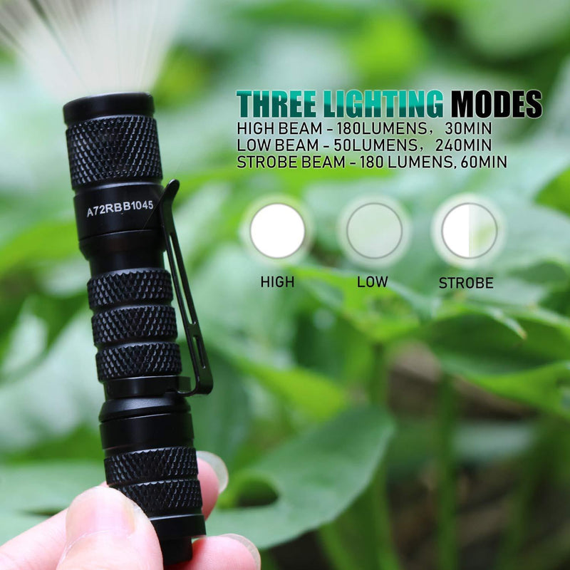 AIDIER A7 EDC Keychain LED Flashlight, Ultra Compact Bright 180lm with Bright LED AAA Battery IPX7 Waterproof Tail Switch Flashlights for Camping, Hiking, Outdoor Activity and Emergency Lighting A7 1-Pack