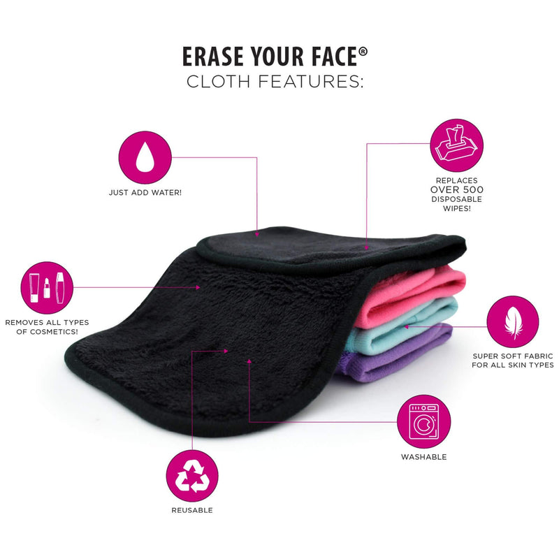 Make-up Removing Cloths 4 Count, Erase Your Face By Danielle Enterprises Enterprises Enterprises 4 Pack - Bold