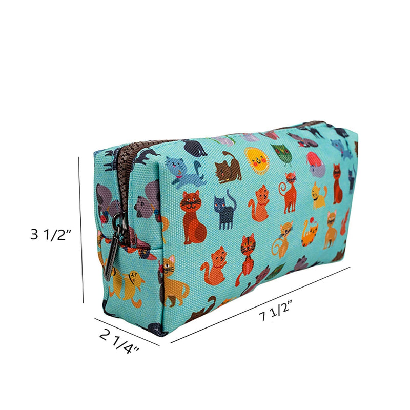 LParkin Cute Cat Pencil Case Pouch Make Up Case Stationary Kawaii Pencil Box Teacher Gift Gadget Bag Cosmetic Bag Blue