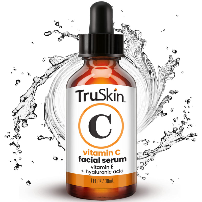 TruSkin Vitamin C Serum for Face, Anti Aging Serum with Hyaluronic Acid, Vitamin E, Organic Aloe Vera and Jojoba Oil, Hydrating & Brightening Serum for Dark Spots, Fine Lines and Wrinkles, 1 fl oz 1 Fl Oz (Pack of 1)