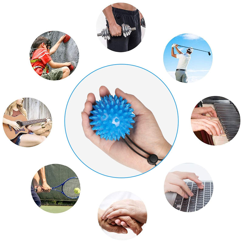 Hand balls for exercise and physical therapy (2 Pack) - Adjustable Wrist Strap to Prevent Falling - for Kids, Elderly and Adults - 2 resistance levels stress relief ball Relieve Wrist & Thumb Pain