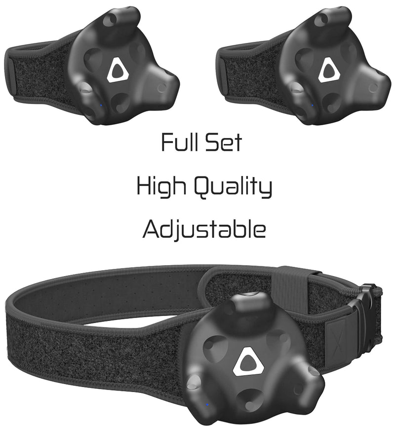 Skywin VR Tracker Belt and Tracker Strap Bundle for HTC Vive System Tracker Pucks - Adjustable Belt and Hand Straps for Waist and Full-Body Tracking in Virtual Reality (1 Belt and 2 Hand Straps)