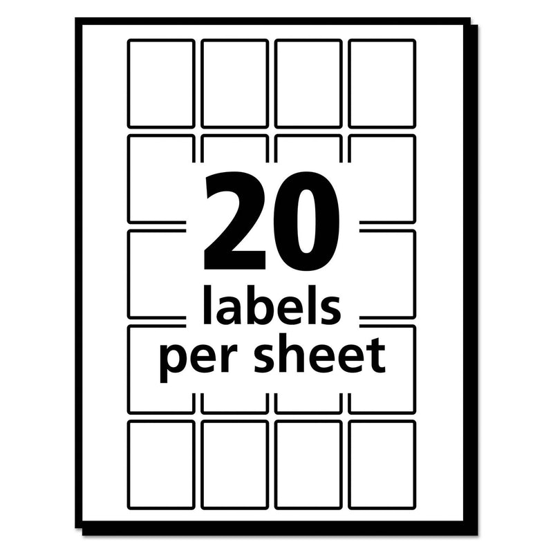 Avery 05428 Removable Multi-Use Labels, 1 x 3/4, White, 1000/Pack