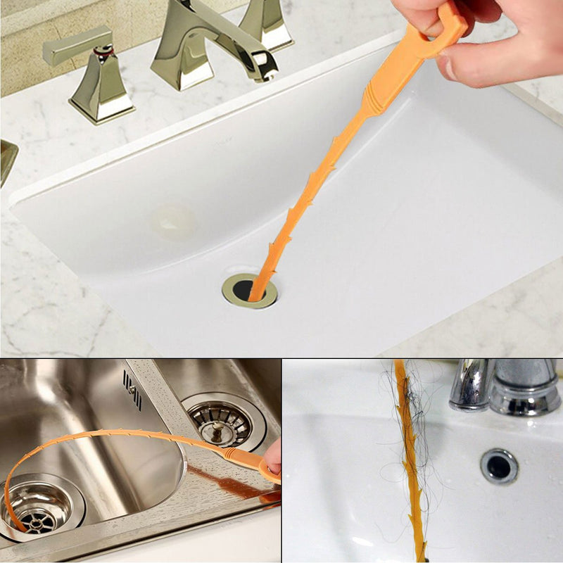 Omont Drain Clog Remover Tool, 6 Pack Drain Hair Clog Remover Tool, Sink Drain Clog Remover, 20 Inch Drain Cleaner Tool for Sink, Tube Drain Cleaning