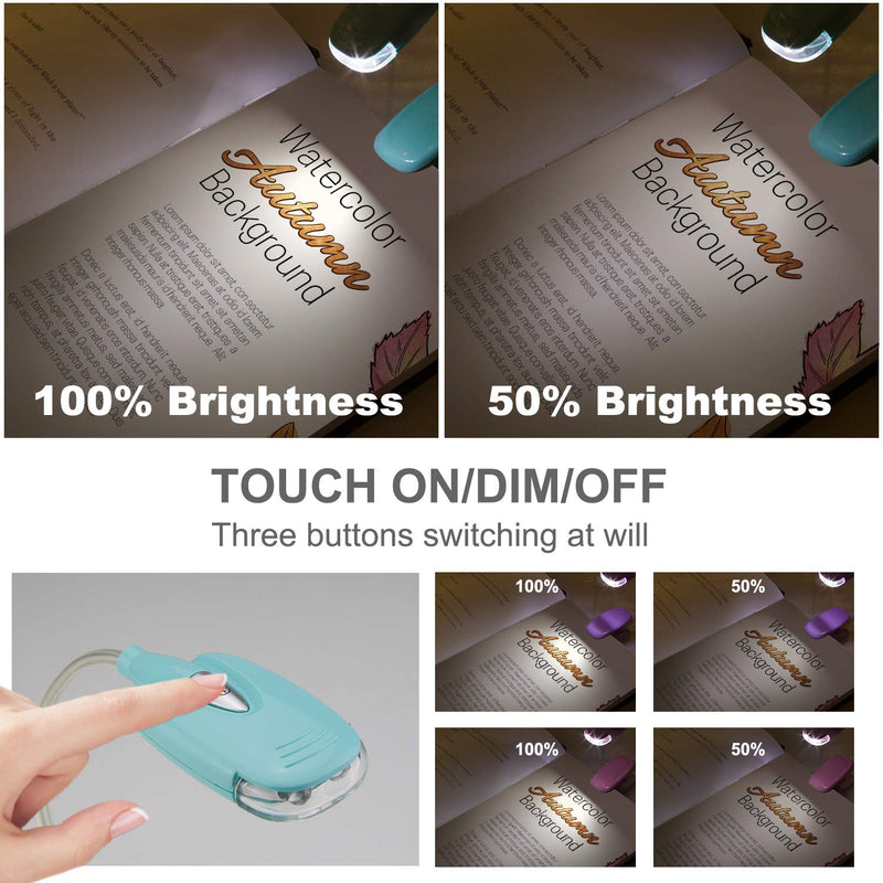LUXSWAY Book Light for Reading at Night in Bed Kids Book Light Bookmark Bed Clip Book Light for Kids Book Lamp Portable LED Reading Light with Flexible Battery Operated Reading Lamp for Travel