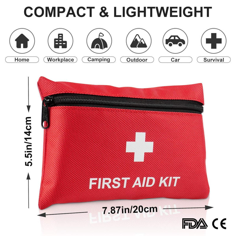 TENQUAN [100 Pieces] Mini First Aid Kit, Portable Compact Small First Aid Kits for Camping, Hiking, Backpacking, Travel, Vehicle, Car, Outdoors, Home, Office, Workplace - Emergency & Medical Supplies