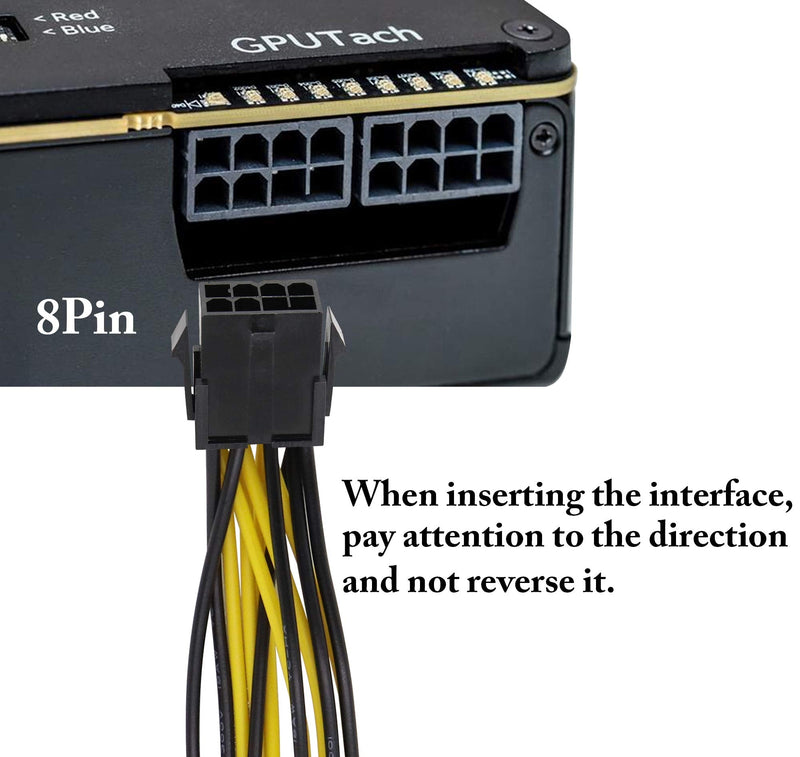 zdyCGTime GPU 8pin to Dual 8Pin (6+2) Pin Power Supply line Graphics Video Card Extender Cable,18AWG GPU VGA Female to Dual PCI-E Male Y Splitter Power Cable,for Graphics Card BTC Miner.(20cm/2Pack)
