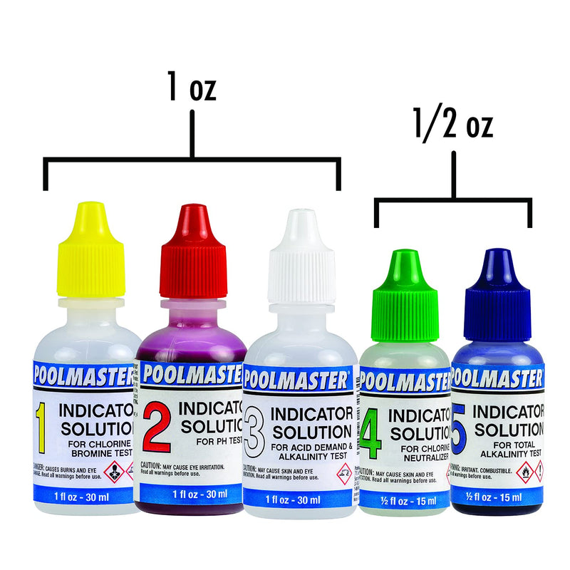 Poolmaster Pool and Spa Essential Collection Chemistry Case (22260) 5-Way Swimming Pool & Spa Water Test Kit, Small, Multi 5-Way Kit