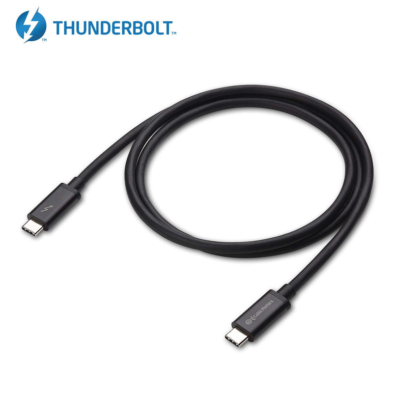 Certified Cable Matters 20 Gbps Thunderbolt 3 Cable (USB C Thunderbolt Cable) in Black 3.3 Feet Supporting 100W Charging