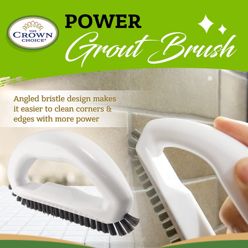 Grout Cleaner Brush with Stiff Angled Bristles and 3-in-1 Grout Cleaning Brush Supplies to Deep Clean Tile Lines, Detail Kitchen, Scrub Bathroom, Shower | 4Pc Home Detail and Grout Cleaner Brushes Set