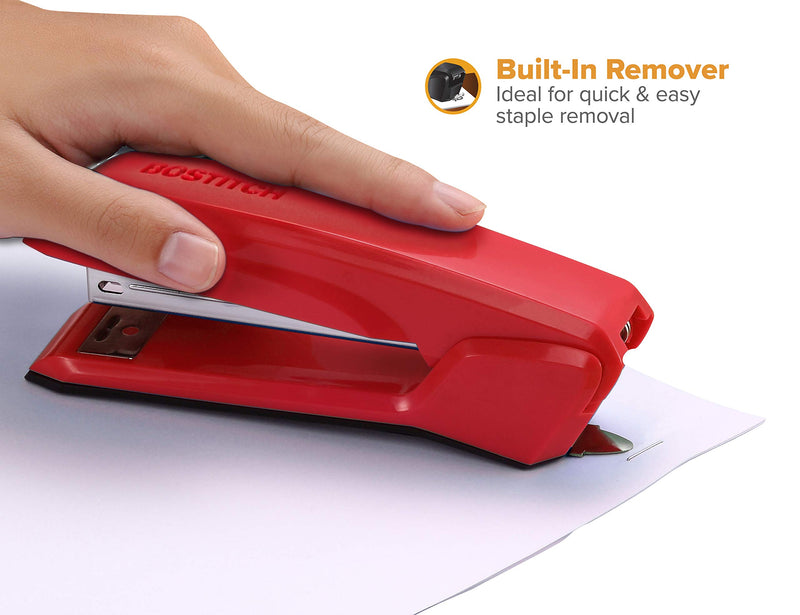 Bostitch Ascend 3 in 1 Stapler with Integrated Remover & Staple Storage Red