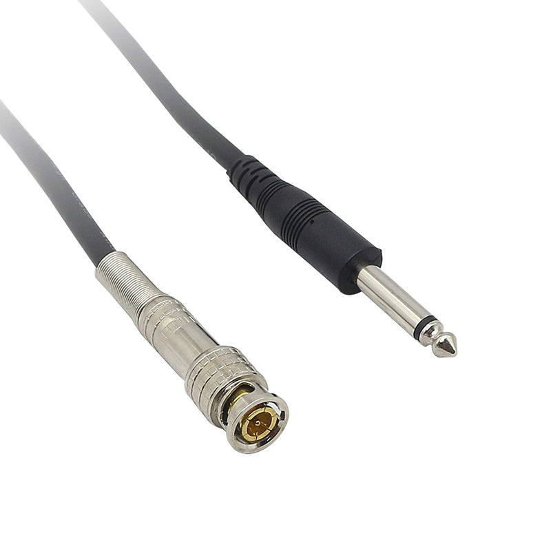 6.35mm TS Plug to BNC Plug Audio Cable, BNC Male to 1/4" Mono Male Bidirection Extension Cord for CCTV and More (1M/3.28Ft)