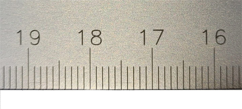 WRS precision marking ruler, matt chrome-plated, lasered scale, mm graduation, hardened marking edge, size name: 200 mm measuring range