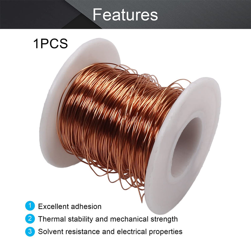 Fielect 0.35mm Inner Dia Magnet Wire Enameled Copper Wire Winding Coil 164Ft Length QA-1-180 2UEW Model Widely Used for A Variety of Motors