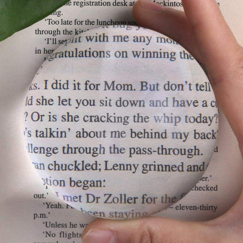 6X Reading Magnifier, 3 Inch Acrylic Paperweight Reading Dome Magnifying Glass with Pouch for Glass Optical Half Ball Lens