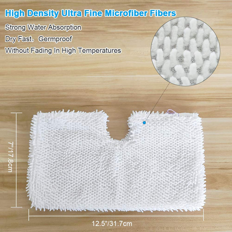 Fushing 3Pcs Steam Mop Pads, Washable Microfiber Cleaning Steamer Replacement Pads for Shark Steam Mop S3501 S3601 S2902 S3901 S3550 S3601D S3801 S3801CO SE450 S2901 3 Pack