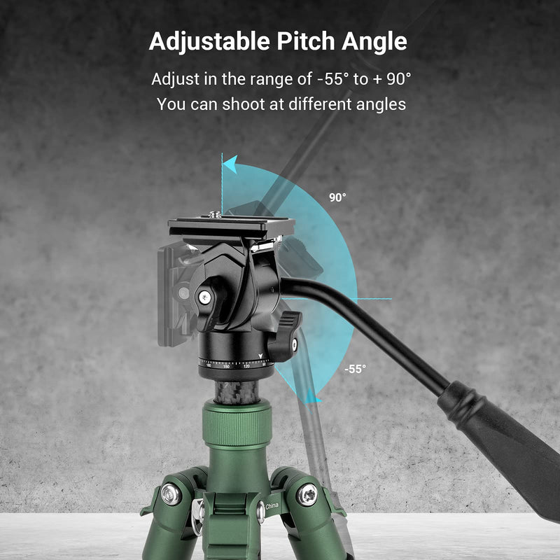 SmallRig Selection Tripod Fluid Head Pan Tilt Head with Quick Release Plate for Arca Swiss for Compact Video Cameras and DSLR Cameras -3259