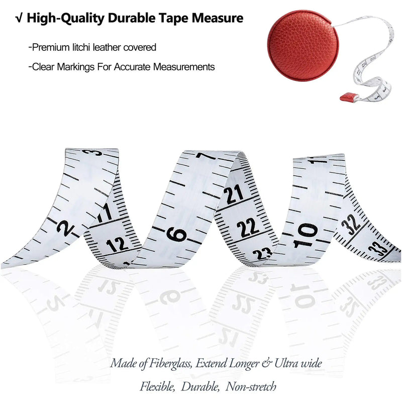3m/120" Tape Measure Body Measuring Tape for Body Cloth Tape Measure for Sewing Fabric Tailors Medical Measurements Tape Dual Sided Leather Tape Measure Retractable (Red, 1 Pack) red