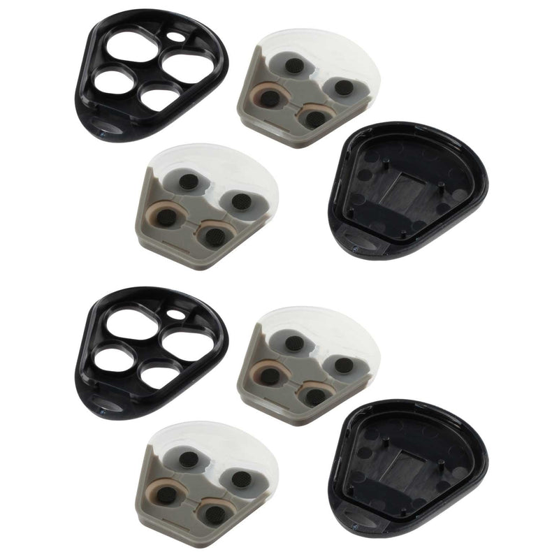 Key Fob Keyless Entry Remote shell Case & Pad fits Viper EZSDEI474V - 4 Button, Set of 2 4-Btn x 2