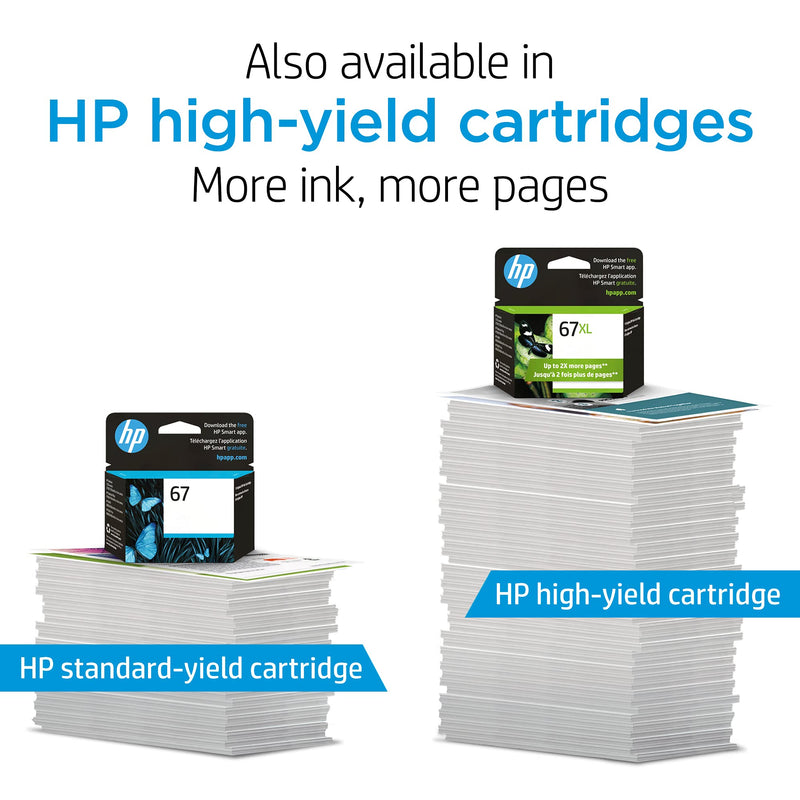 Original HP 67 Black Ink Cartridge | Works with HP DeskJet 1255, 2700, 4100 Series, HP ENVY 6000, 6400 Series | Eligible for Instant Ink | 3YM56AN