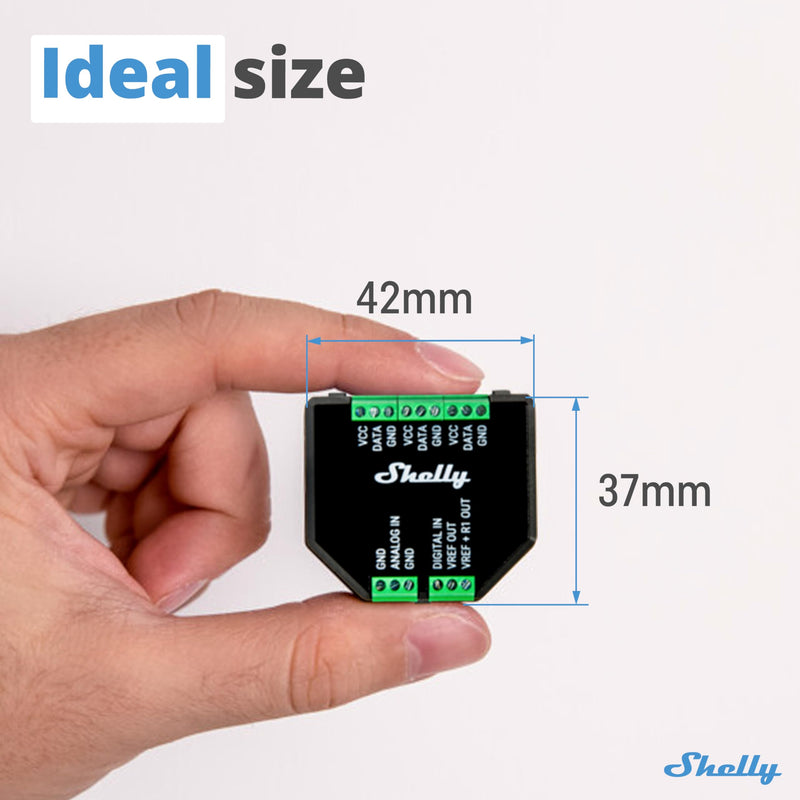 Shelly Plus Add-On, Smart Home Interface Plus Relay, Digital Control via WLAN & App, WiFi Home Automation, 3.3V, Applicable for DS18B20 & DHT22 Sensors Pack of 1