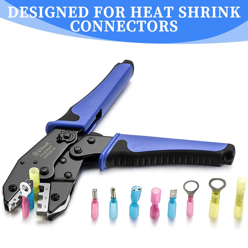 Qibaok Crimping Tool Ratcheting Wire Crimper for Heat Shrink Connectors Ratchet Terminal Crimper Wire Crimp Tool Crimping Tool For Heat Shrink Connectors