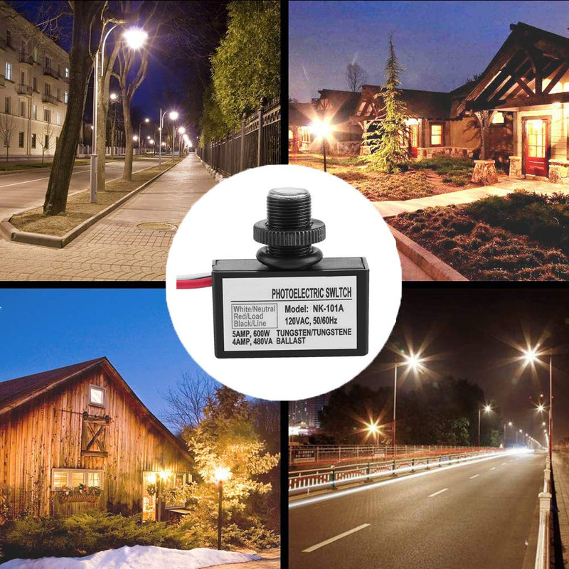 2 Pack Light Control Sensor Button Switch,2 Pack Photoelectric Switch,120V AC Outdoor Hard-Wired Post Eye Light Control, Dusk to Dawn Sensor,with Automatic Illumination Detection Circuit 2 Pack