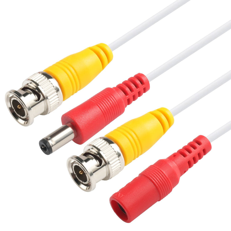 BNC Video Power Cable 50 Feet Pre-Made All-in-One Video Security Camera Cable Wire with Two Connectors for CCTV DVR Surveillance System 50 FT 1 Pack