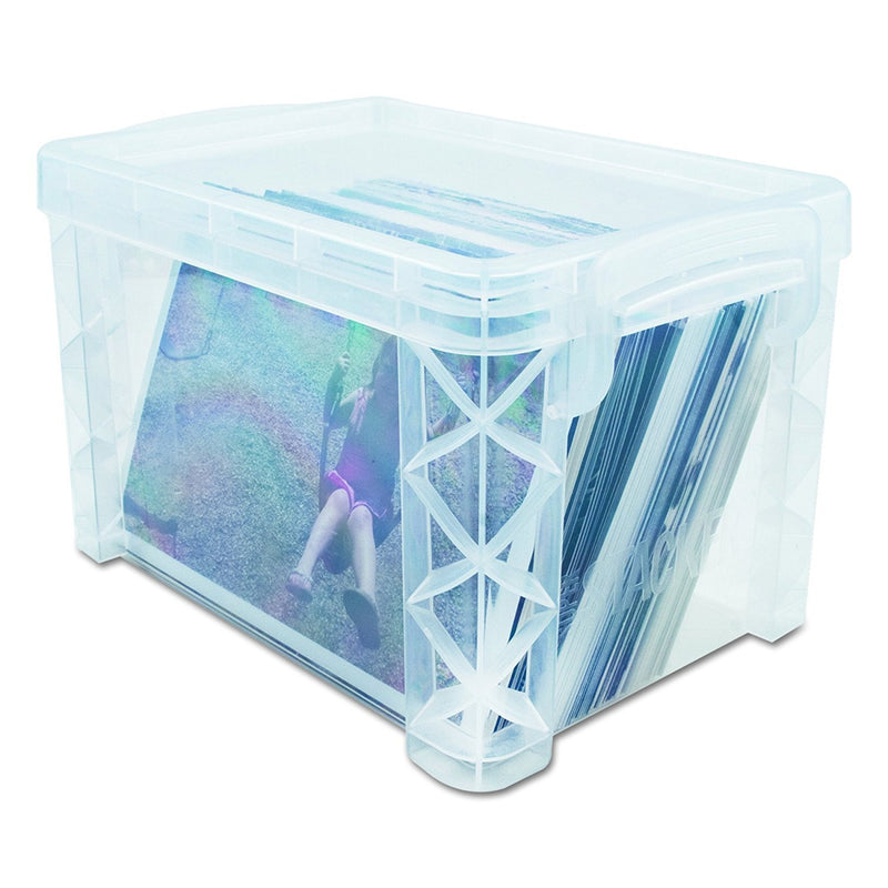 Advantus 40307 Super Stacker 3" x 5" Index Card Box, Clear, Sold as 5 Boxes