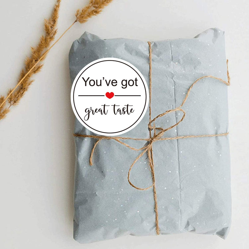 You've Got Great Taste Stickers 2 Inch Business Thank You Labels - You've Got Great Taste Labels Thank You Stickers 500 Shipping Stickers Packaging Envelop Sealing Labels Per Roll (White, 2 Inch) White