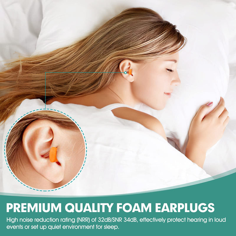 50 Pairs Earplugs for Noise Canceling Ear Plugs for Sleep Work Snoring Sound Canceling Blocking Construction Loud Noise Reducing Soft Foam Earplugs 50 Pair (Pack of 1)