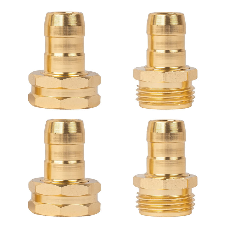 Hourleey Garden Hose Repair Connector with Clamps, Fit for 3/4" or 5/8" Garden Hose Fitting, 2 Set 2-Set