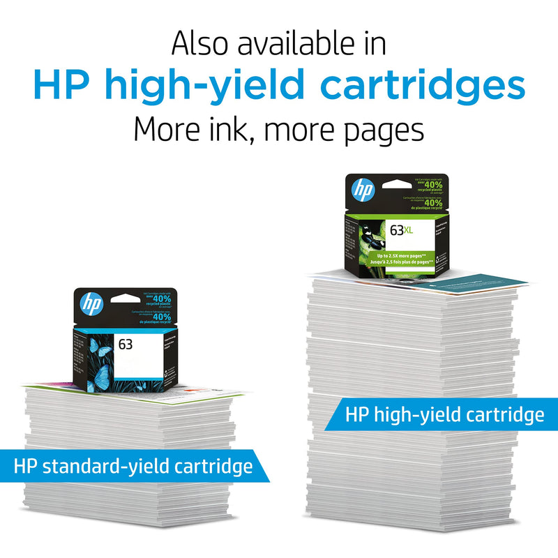 HP 63XL | Ink Cartridge | Works with HP Deskjet 1112, 2100 Series, 3600 Series, HP ENVY 4500 Series, HP OfficeJet 3800 Series, 4600 Series, 5200 Series | Black | F6U64AN