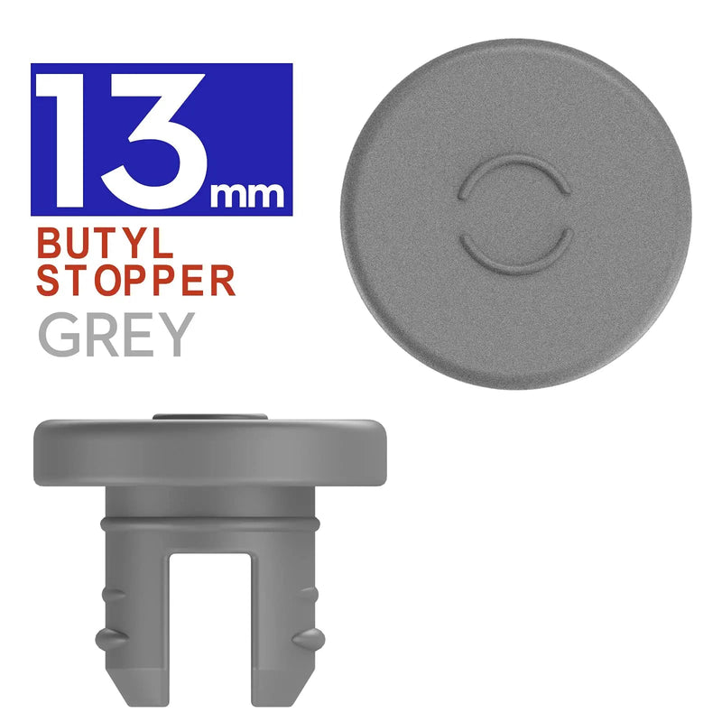 13mm Butyl Rubber Stopper Two Legs Caps for Lyophilization Freeze Drying Glass Bottle 100pcs/pk by Biomed Solutions(Gray) … 13mm Lyophilization cap Grey(100pcs)
