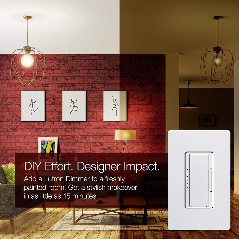 Lutron Maestro LED+ Dimmer for Dimmable LED, Halogen and Incandesent Bulbs | Single-Pole or Multi-Location | MACL-153M-AL | Almond 1 Pack