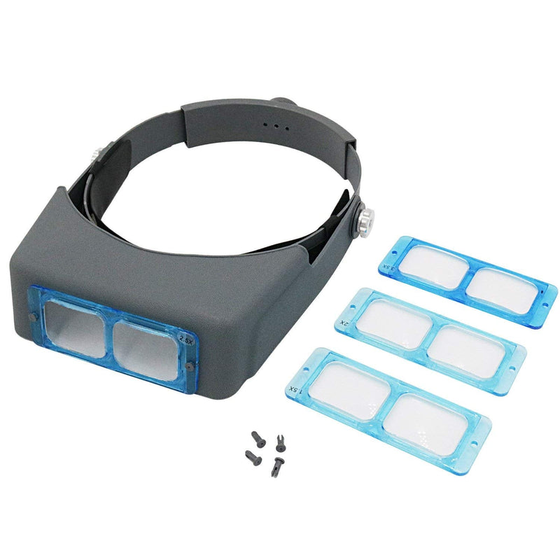 Magnifying Glasses Jewelry Loupes Headband Magnifier 1.5X 2X 2.5X 3.5X Double Lens Head Mounted Reading Magnifier Glasses Watchmaking Handsfree Binocular Magnifier Watch Repair Tool Eye Magnifying