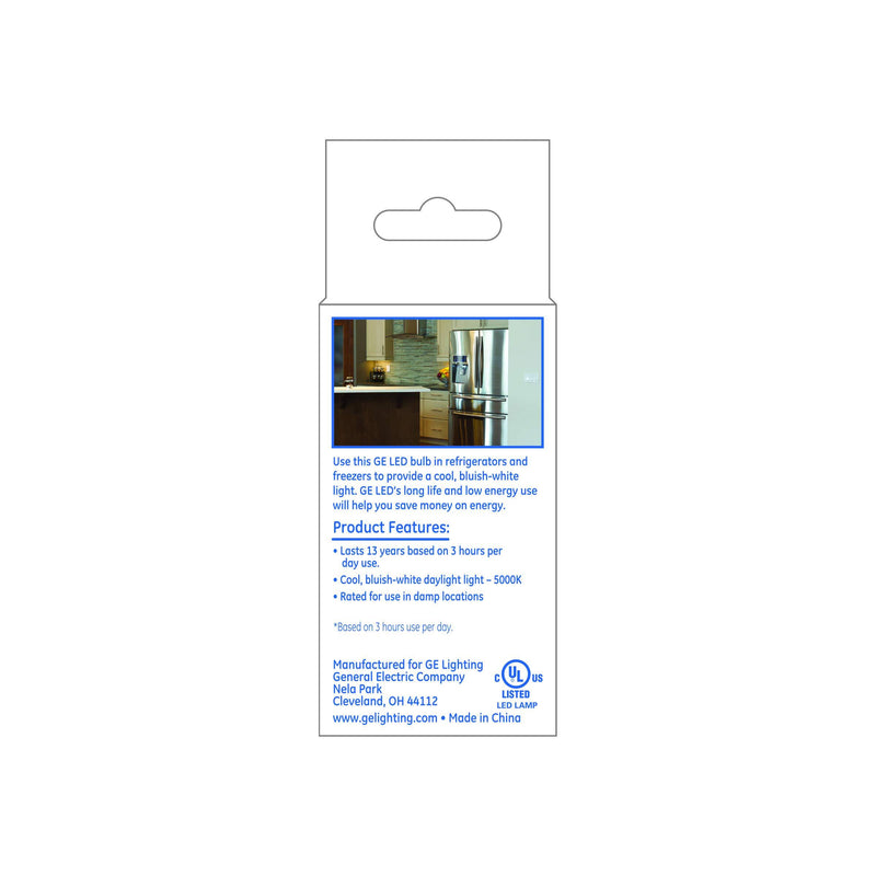 GE LED A15 Refrigerator Freezer Bulb, 4.5W 350L