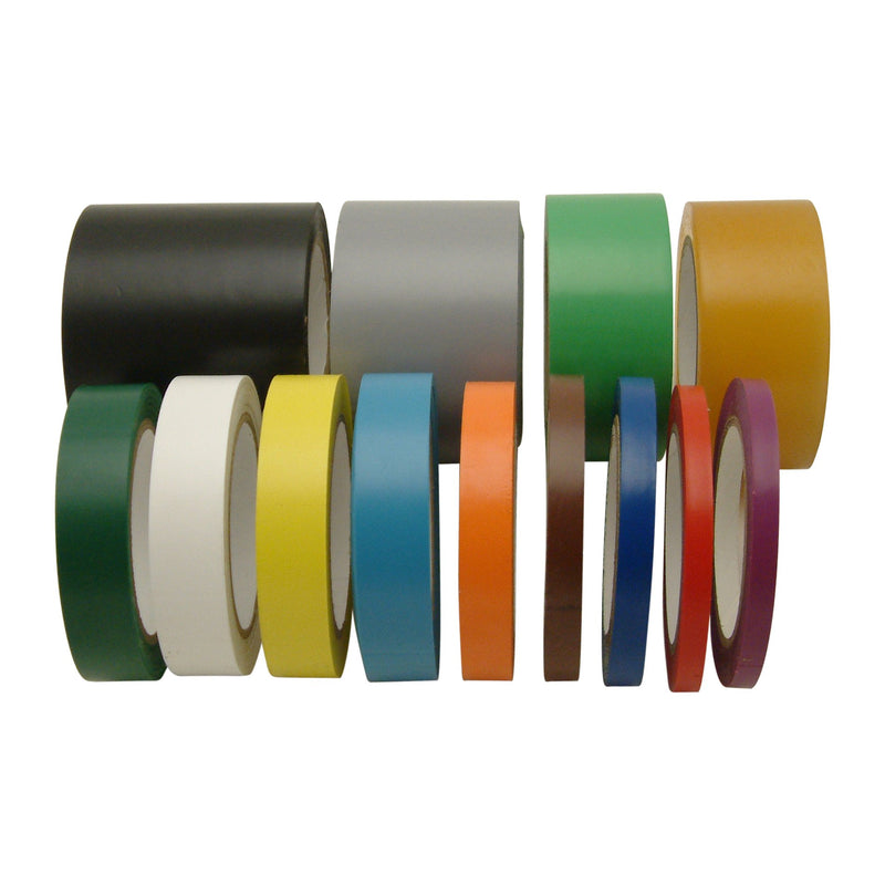 JVCC V-36 Colored Vinyl Tape: 3/8 in. x 36 yds. (Black) 3/8 in. x 36 yds. (9mm x 33m) Black