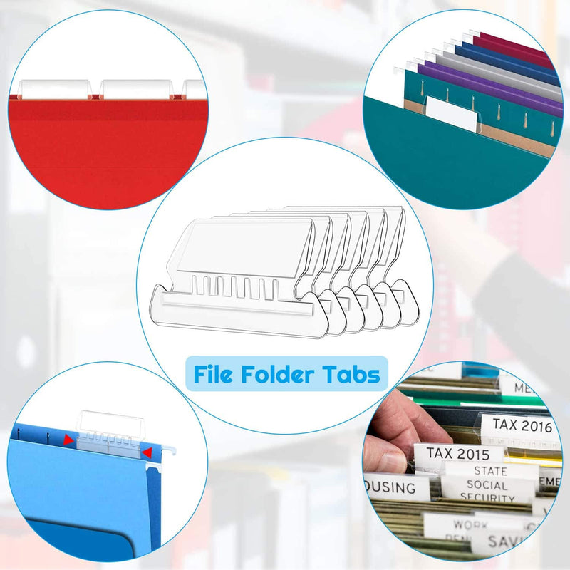 File Folder Tabs, Paxcoo 50 Sets Hanging File Folder Labels Tabs and Inserts for Hanging Folders