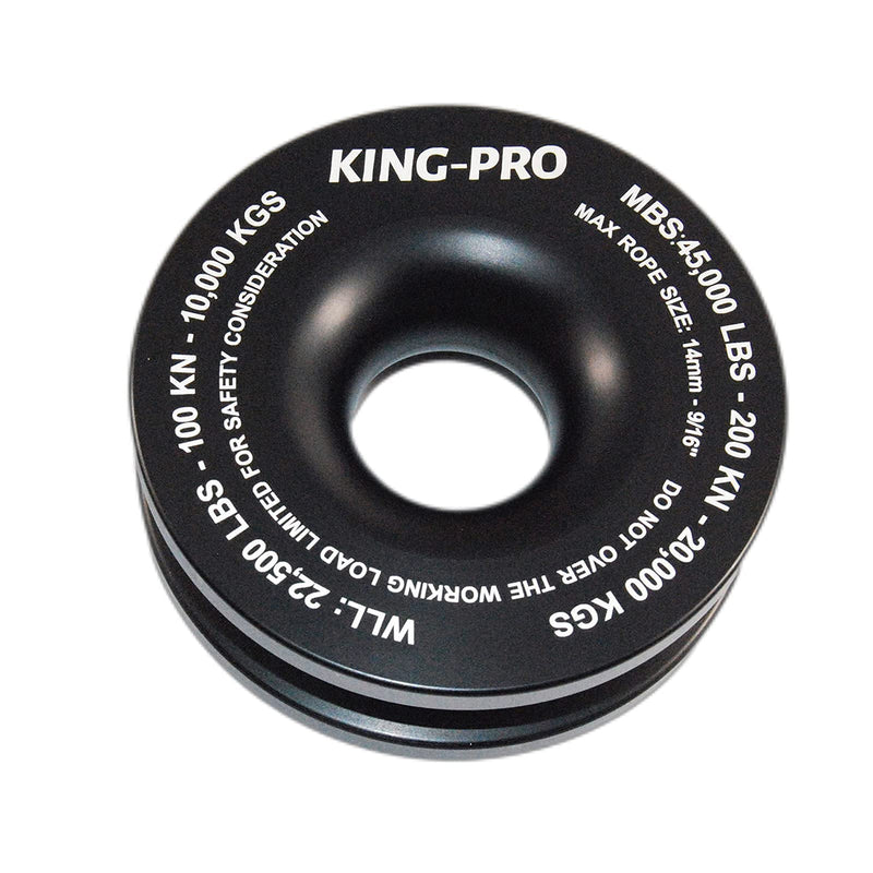 KING-PRO Recovery Ring 7/16"x20" Soft Shackle 35,000lbs Breaking Strength with Snatch Ring 45,000lbs for Full-Size Truck Large SUVs Offroad Vehicels 1-Pack (Red-Black)