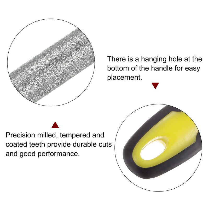 sourcing map Diamond Chainsaw File 5/32" (4mm) 80 Grits High Hardness Round Cutting Sharpening Rasp with Plastic Handle for Chainsaw Polishing