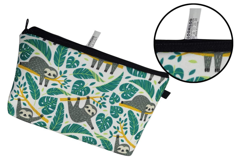 Cosmetic Bag for Women,Loomiloo Adorable Roomy Makeup Bags Travel Waterproof Toiletry Bag Accessories Organizer Sloth (Sloth 51476) Sloth 51476