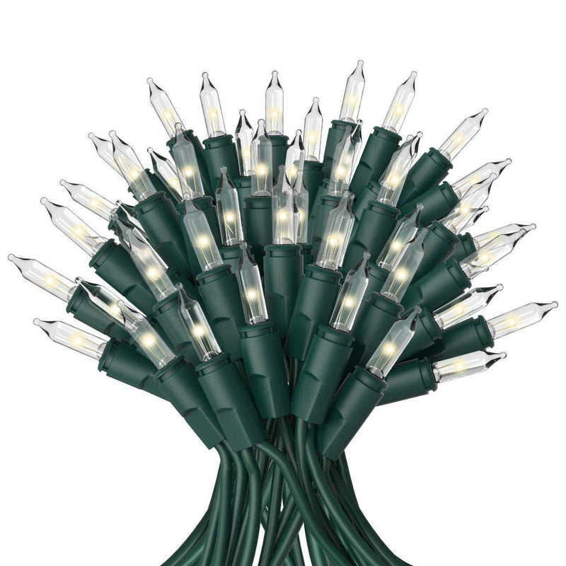 100-Count Clear Green Wire Christmas Light Set Christmas Decorations