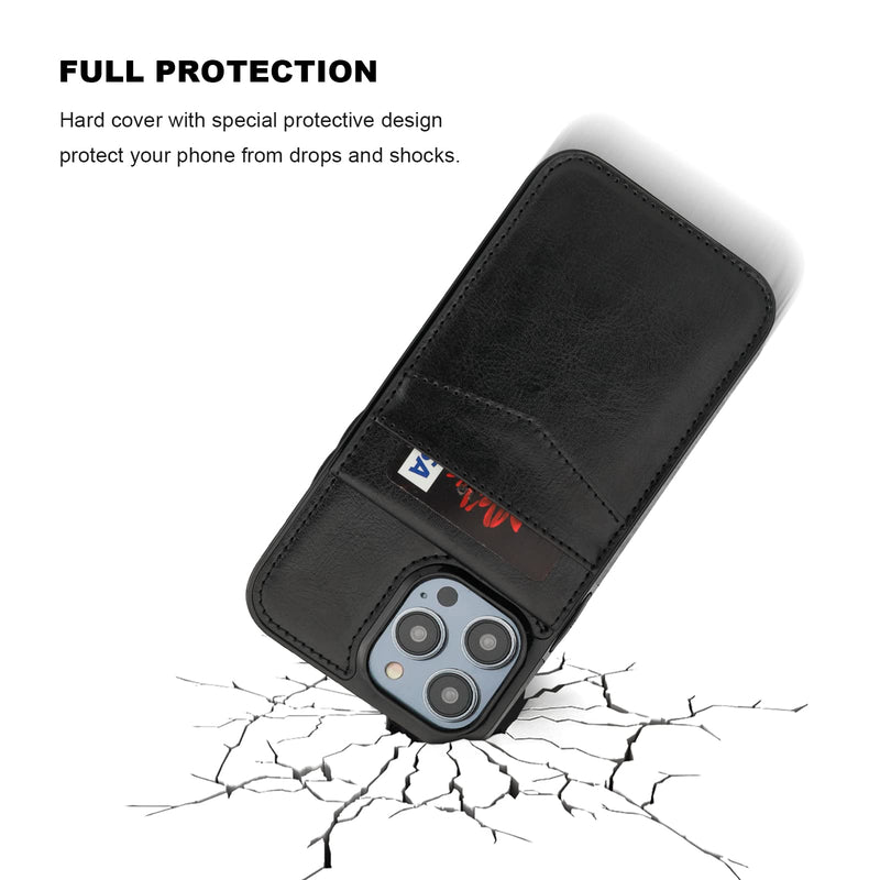 KIHUWEY Compatible with iPhone 14 Pro Max Case Wallet with Credit Card Holder, Flip Premium Leather Magnetic Clasp Kickstand Heavy Duty Protective Cover for iPhone 14 Pro Max 6.7 Inch (Black) Black