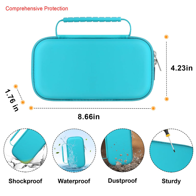 Elonbo Hard Travel Case for Texas Instruments TI-Nspire CX II CAS/CX II/CX CAS Color Graphing Calculator, Extra Zipped Pocket Fits Charging Cable, Charger, Manual, Green