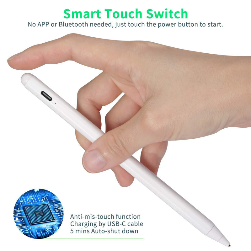 Active Stylus Pen for Samsung Galaxy S10e,Electronic Pencil Compatible with Samsung Galaxy S10e Stylus,Capacitive Type-C Rechargeable Pens Good for Note-Taking and Sketching,White