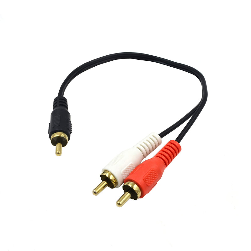 Poyiccot RCA Splitter 1 RCA Male to 2 RCA Male Stereo Audio Cable, RCA to 2RCA Subwoofer Cable RCA Y Splitter Audio Cable, 2RCA to 1RCA Bi-Directional RCA Y Adapter Cable - 25cm/10inch