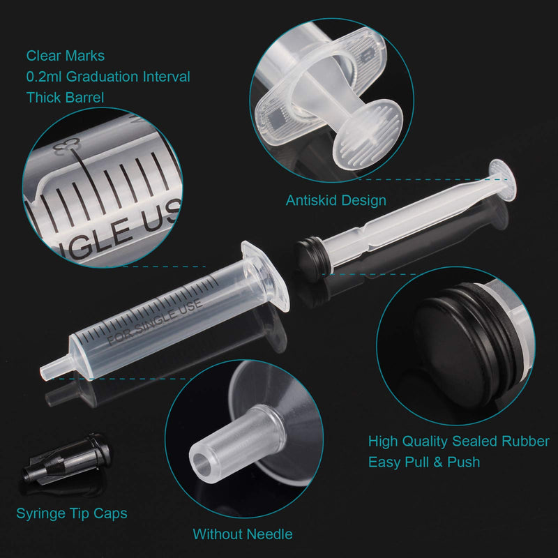 12 Pack - 5ml Plastic Syringes Separate Sterile Packaging Small Syringe Without Needle for Plant Hydroponic Liquid Measurement Pets Feeding Tools (12Pcs 5ML/CC)