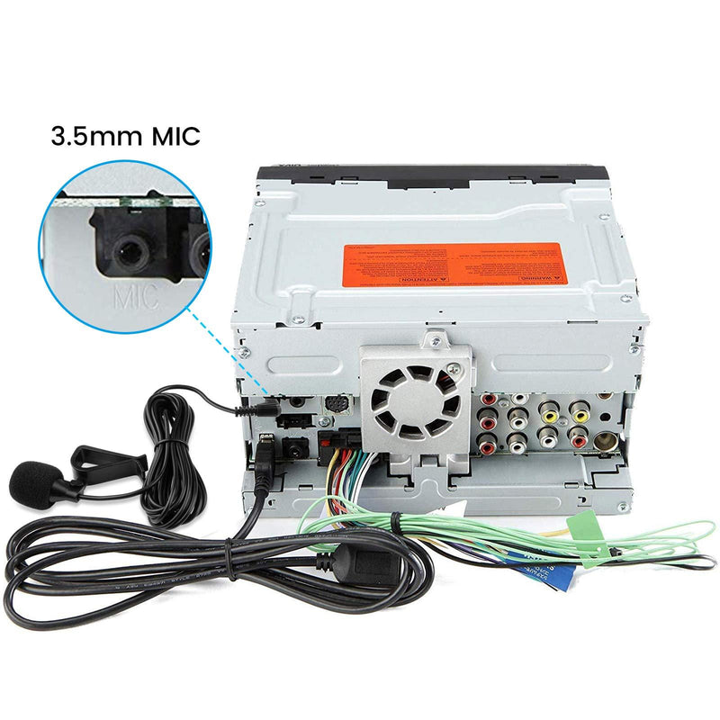 Car Microphone 3.5mm, Car Radio Mic Replacement for Pioneer Kenwood Boss JVC Sony Jensen Alpine Bluetooth Stereo Vehicle Head Unit Enabled Audio GPS DVD - External Hands Free Assembly Mike